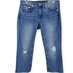 RAG & Bone Dre Low Rise Slim Boyfriend Crop Jean Raw Hem Star City 27